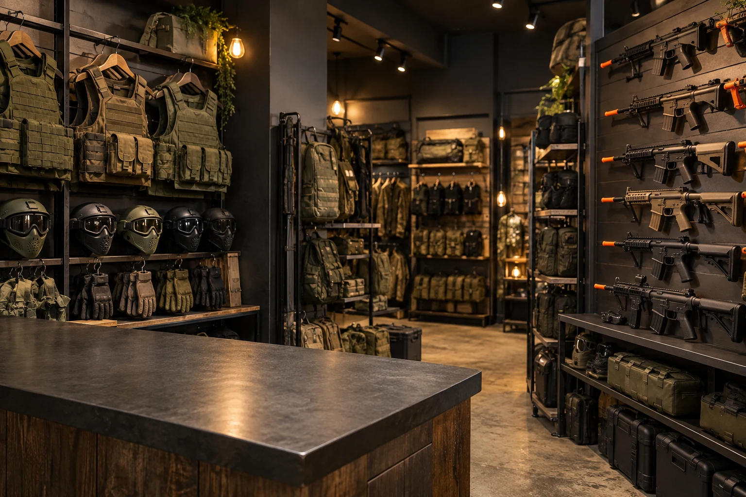Illustrative airsoft equipment shop